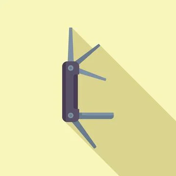 Swiss knife icon flat vector. Army multitool Illustrazione stock