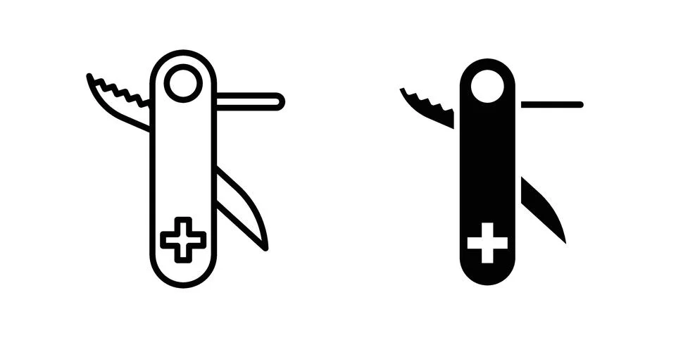 Swiss Knife icon vector design illustrations Stock Illustration