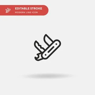Swiss Knife Simple vector icon. Illustration symbol design template for web m Stock Illustration