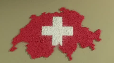 Swiss map and flag Vídeo Stock 11017807