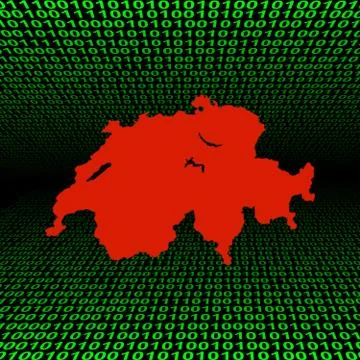 Swiss map on binary code Stock Illustration