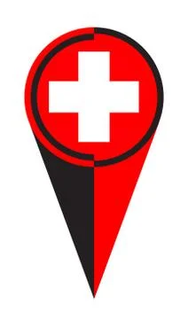 Swiss Map Pointer Location Flag Stock Illustration