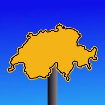 Swiss map warning sign Illustrazione stock