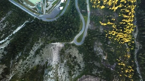 Swiss Mountain Road Stock Footage