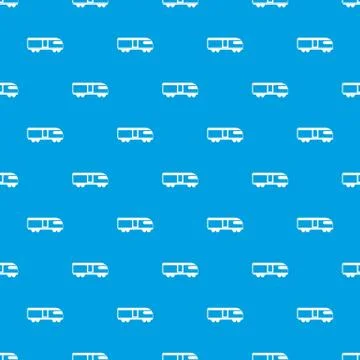 Swiss mountain train pattern seamless blue Stock Illustration