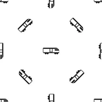 Swiss mountain train pattern seamless black Stock Illustration
