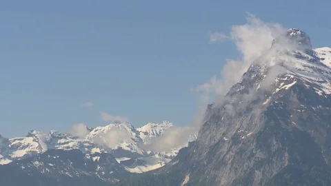 In the Swiss mountains nice cloud Stock Footage 73664450