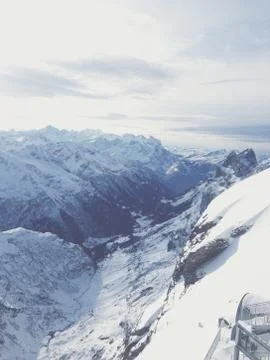 Swiss Mountains under the snow Stock Photos
