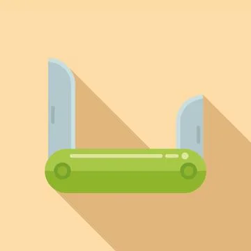 Swiss multitool icon flat vector. Pocket knife Stock Illustration