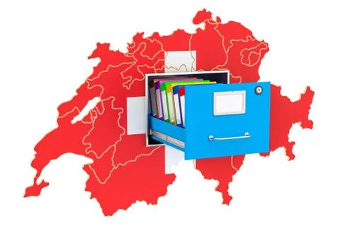 Swiss national database concept, 3D rendering Stock Illustration