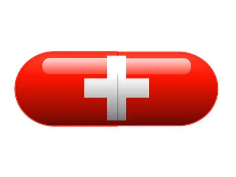 Swiss Pill Stock Illustration