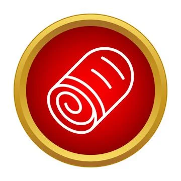 Swiss roll cake bakery dessert icon Stock Illustration