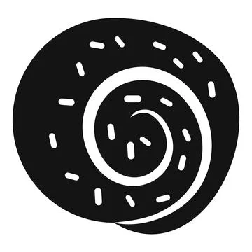 Swiss roll cake icon representing dessert and bakery Stock Illustration