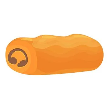 Swiss roll cake lying on white background Stock Illustration