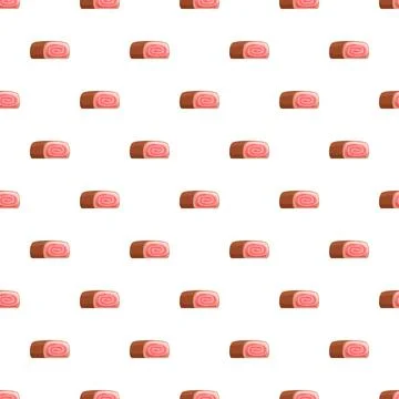 Swiss roll cakes pattern creating sweet dessert background Stock Illustration