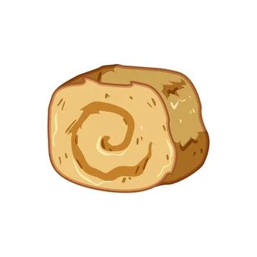 Swiss roll sponge cake dessert with spiral filling Stock Illustration