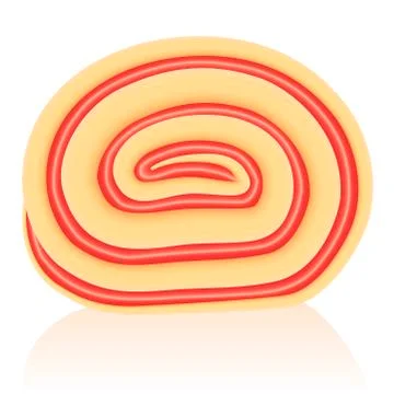 Swiss Roll Strawberry Stock Illustration