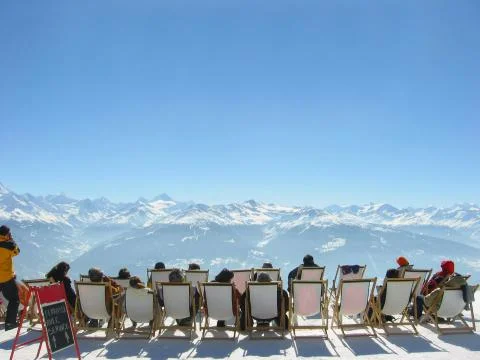 Swiss sun bathing Foto stock