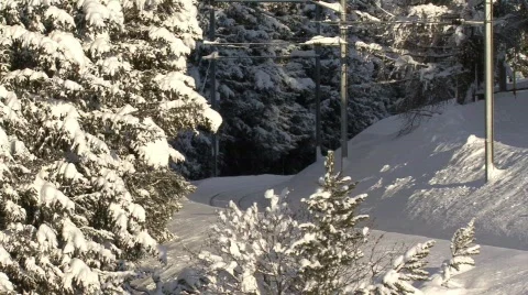 Swiss Train Passing By Winter 스톡 동영상 508063