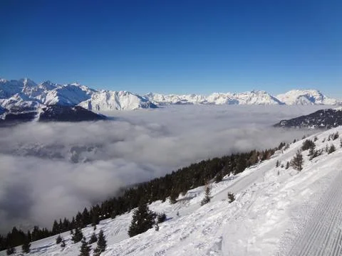 Swiss valley clouds Foto stock