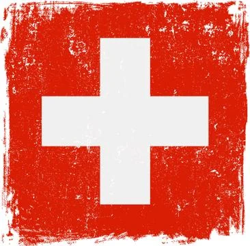 Swiss Vector Flag - White Cross on Red Stock Illustration