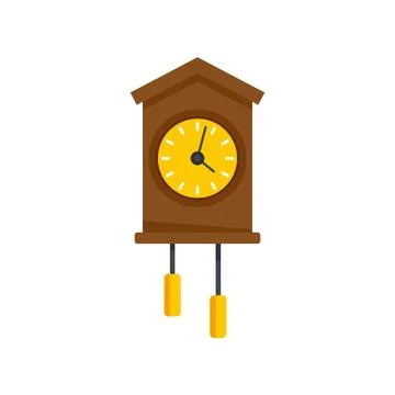 Swiss wall clock icon flat isolated Stock Illustration