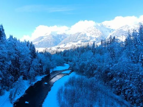 Swiss winter Stockfoto's