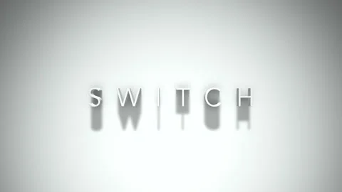 Switch 3D title animation with shadows on a white background Stock Footage 297515354