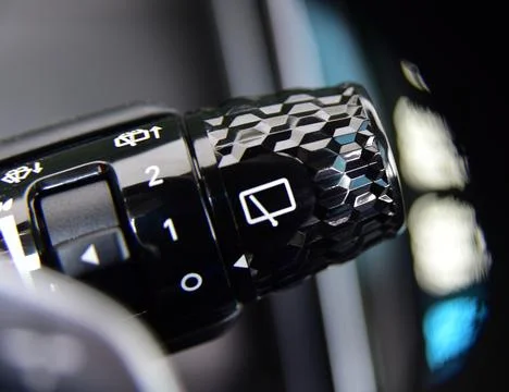 Switch to activate wiper in passenger car Stock Photos
