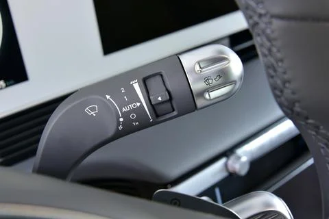 Switch to activate wiper in passenger car Stock Photos
