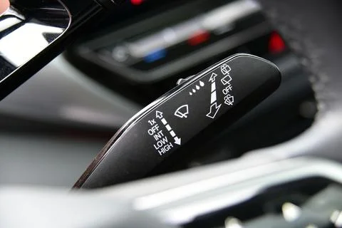 Switch to activate wiper in passenger car Stock Photos