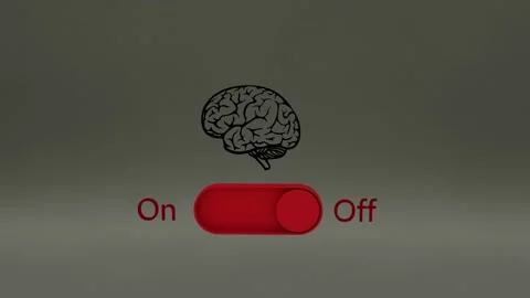 Switch on and off the brain. 3d rendering 스톡 동영상 163645918