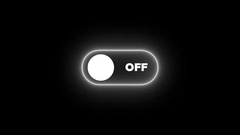 Switch on and off button neon colorful animation isolated on black background Stock Footage 320063564