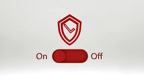 Switch on and off the button security.  3d illustration Ilustração Stock