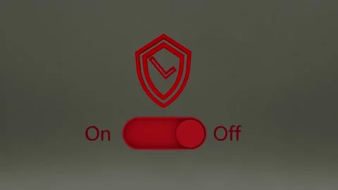Switch on and off the button security animation. Stock Footage 163645809