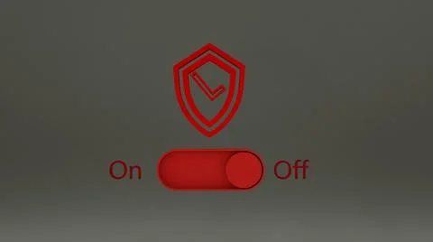 Switch on and off the button security.  Protection concept. 3d illustration 库存插图