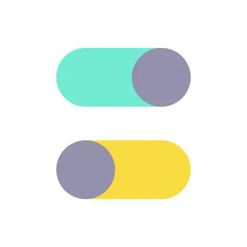 Switch on and off buttons flat color ui icon Stock Illustration