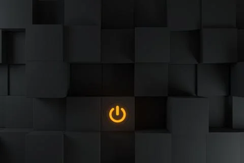 Switch and cubes with dark background,abstract conception ,3d rendering. Ilustración de archivo