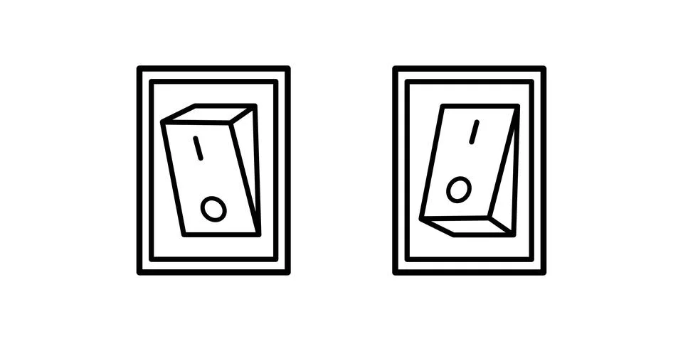 The switch is on and off. linear icon. Line with Editable stroke Stock Illustration