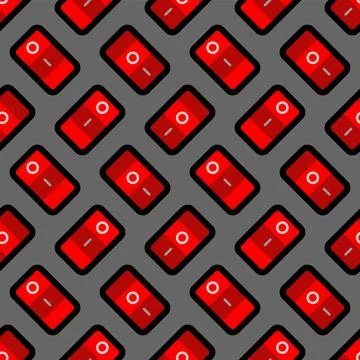 Switch off and on pattern seamless. On/off button background. Vector texture Illustrazione stock