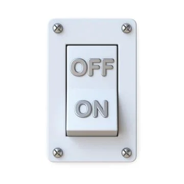 Switch on and off OFF position 3D イラスト素材