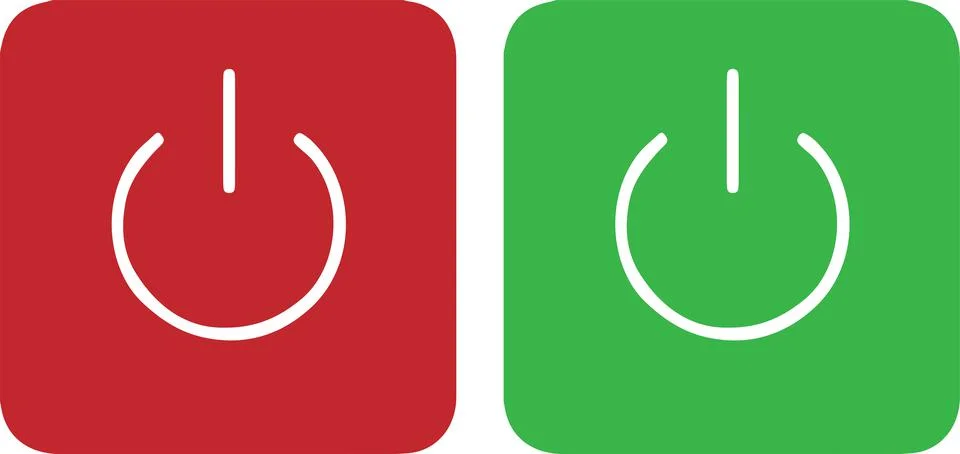 Switch on and switch off icon isolated on white background Stock Illustration