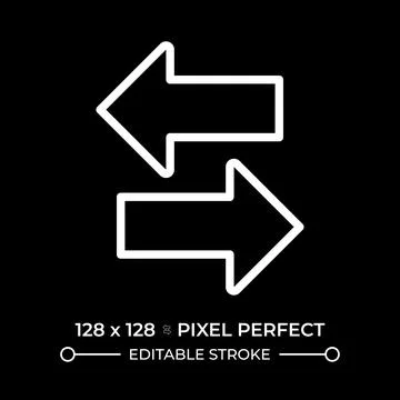 Switch arrow white linear icon for dark theme Illustrazione stock