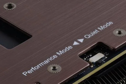 Switch between performance mode and quiet mode on modern graphics card 库存照片