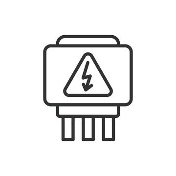 Switch box, in line design. Switch, box, electrical, control on white background Stock Illustration