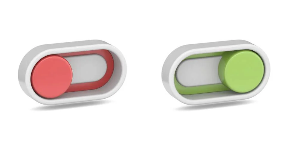 On off switch button 3D On off switch button 3D rendering illustration iso... Stock Photos