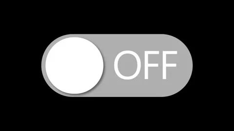 Switch off on button animated. mobile phone toggle slider ui turn bar isolated. Stock Footage 308784053