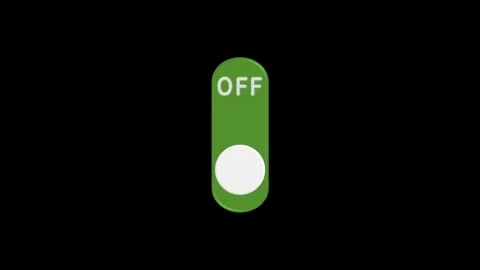 Switch off on button animation top to button. mobile phone toggle slider UI turn Stock Footage 310111018