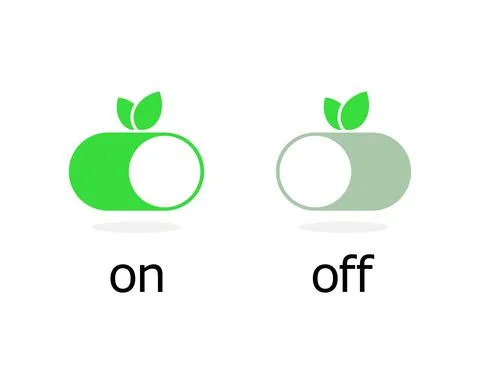Switch button icon, on and off. Vector illustration for application and web Illustrazione stock