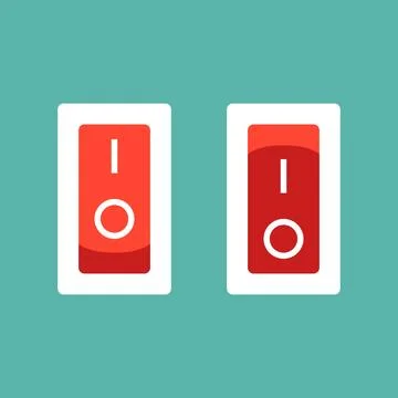 Switch button or turn on turn off power Illustrazione stock